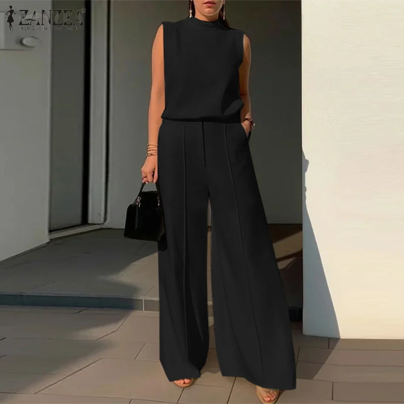The Sorelle Executive Wide‑Leg Suit Set